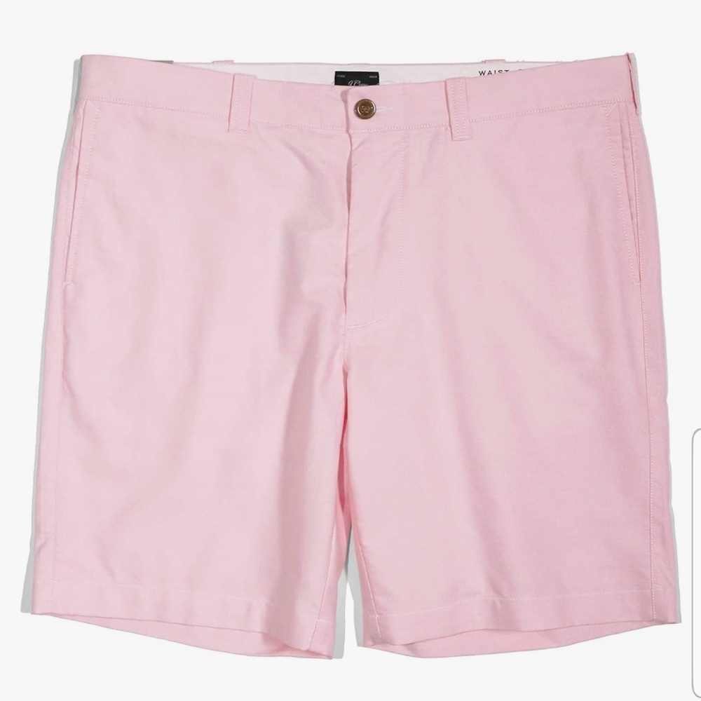 J.Crew 32" oxford shorts 9" inseam in light hibiscus NWT